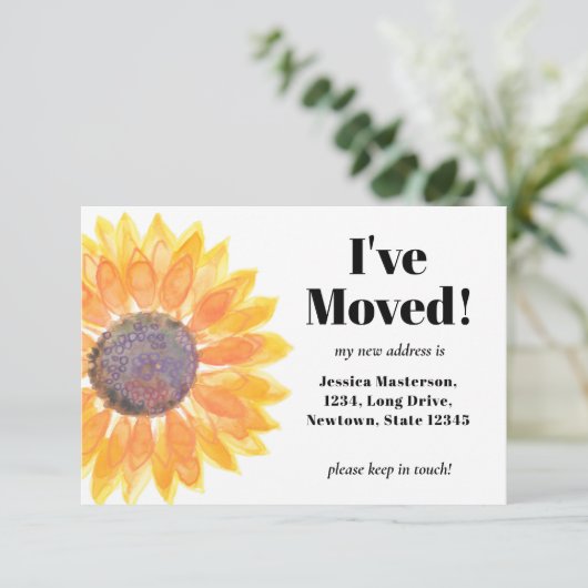 ひまわりの転居案内カード (スタンド正面)