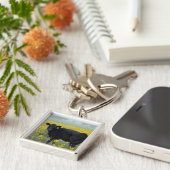 ひまわりの野に黒い子牛 キーホルダー (側面)