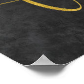 ひまわりの金ゴールドのスクリプ結婚トカードとサイン ポスター (角)