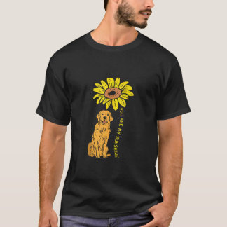 ひまわりの陽光ゴールデンレトリバー ペット 犬 ガールズ Tシャツ
