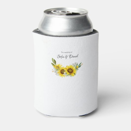 ひまわりの青い野の花の結婚式 缶クーラー (缶裏面)