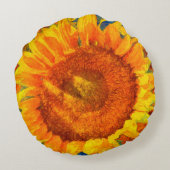 ひまわりの飾り付け。ヴァンゴッホスタイル模造。 ラウンドクッション (裏面)