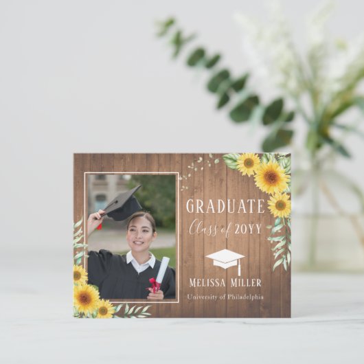 ひまわりの飾り木の卒業式  シーズンポストカード (スタンド正面)