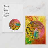 ひまわりの黄色いピンクの白い真珠の妖精 名刺 (正面/裏面)