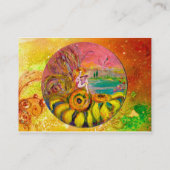 ひまわりの黄色いピンクの白い真珠の妖精 名刺 (裏面)