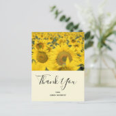 ひまわりの黄色い野ありがとう ポストカード (スタンド正面)