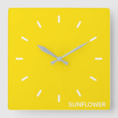 ひまわりの黄色の色名 スクエア壁時計 (正面)