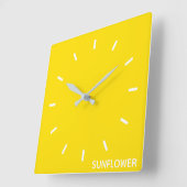 ひまわりの黄色の色名 スクエア壁時計 (傾斜)