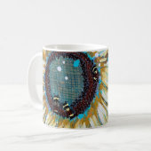 ひまわりの（昆虫）マルハナバチが3つ コーヒーマグカップ (正面左)