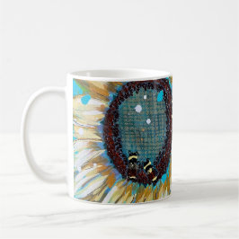 ひまわりの（昆虫）マルハナバチが3つ コーヒーマグカップ