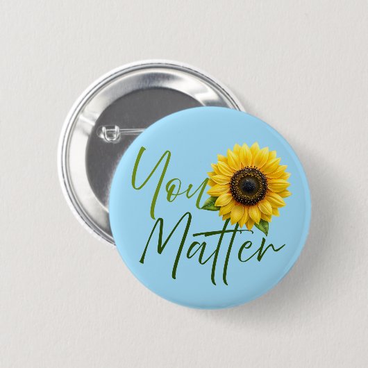 ひまわりは大事 缶バッジ (正面&裏面)