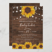 ひまわりひも素朴り灯卒業 招待状 (正面/裏面)