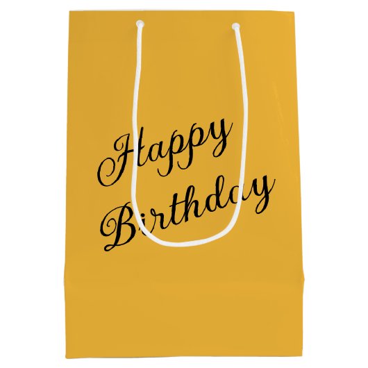 ひまわりを抱えた誕生日の小さな女の子 ミディアムペーパーバッグ (裏面)