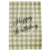 ひまわりを抱えた誕生日の小さな女の子 ミディアムペーパーバッグ (裏面)