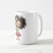 ひまわりを持つ女の子(#2)のマグカップ コーヒーマグカップ (正面右)