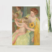 ひまわりを持つ女 | メアリー・カサット カード (正面)