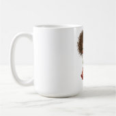 ひまわりを持つ小さな女の子のコーヒーマグ コーヒーマグカップ (左)