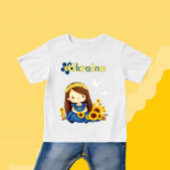ひまわりを持つ小さな少女 トドラーTシャツ