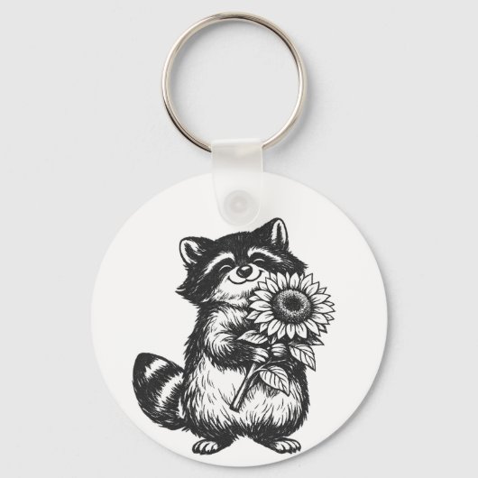 ひまわりを持つ幸せを運ぶクマのトートバッグ キーホルダー (正面)