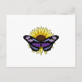 ひまわりを持つ蝶 ポストカード (正面)