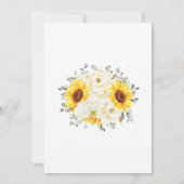 ひまわりアイボリー牡丹パステルフラワーブライダルシャワー 招待状 (裏面)