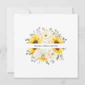 ひまわりアイボリー牡丹フローラブライダルシャワー 招待状 (裏面)