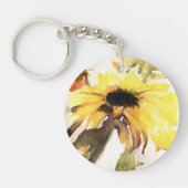 ひまわりアクリルキーチェーン、ラウンド（両面） キーホルダー (正面)