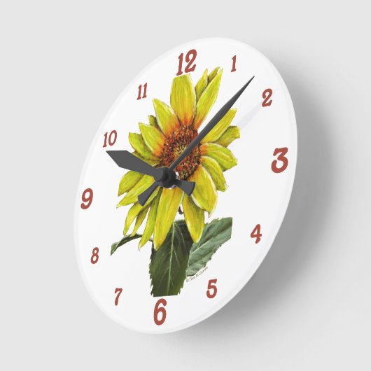 ひまわりアクリル製壁時計 ラウンド壁時計 (傾斜)