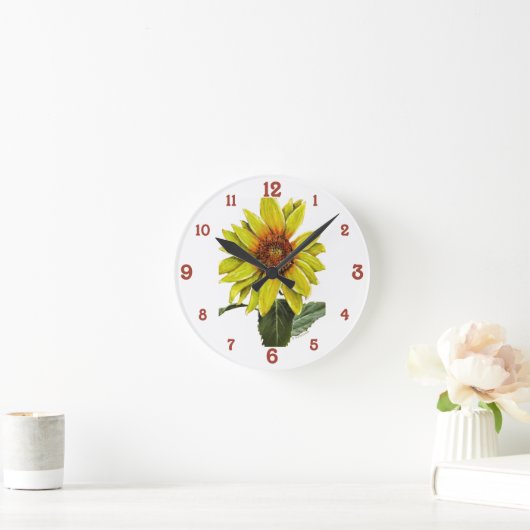 ひまわりアクリル製壁時計 ラウンド壁時計 (ホーム)