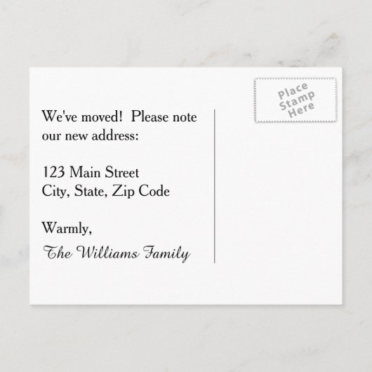 ひまわりアジサイ新しいホームアドレスハガキ 案内ポストカード (裏面)