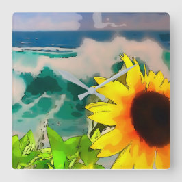 ひまわりアットビーチ スクエア壁時計