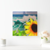 ひまわりアットビーチ スクエア壁時計 (ホーム)