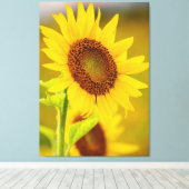 ひまわりアップ閉じる キャンバスプリント (インサイチュ (ウッドフロア))