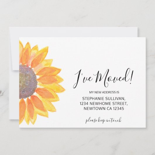 ひまわりアナウンスメントカードを移動 案内状 (正面)