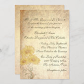ひまわりアンティーク再生結婚式招待状 招待状 (正面/裏面)