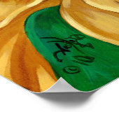 ひまわりアートに座るプリントファンタジー妖精 ポスター (角)