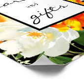 ひまわりアートのフローラカードとギフトサイン黒 ポスター (角)