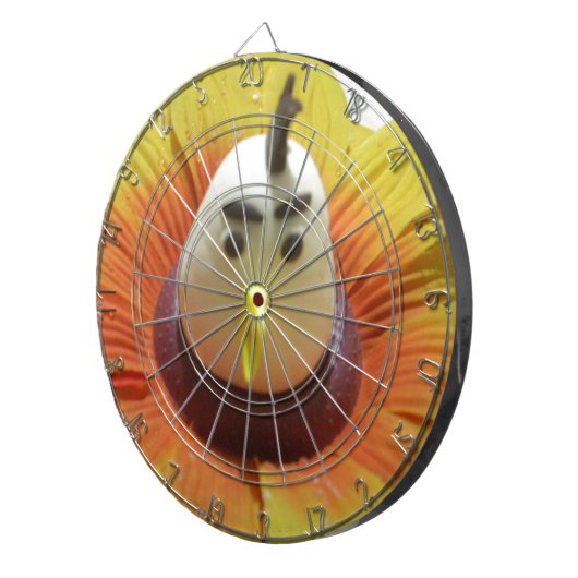 ひまわりアートの彫刻された鳥プリント ダーツボード (正面右)