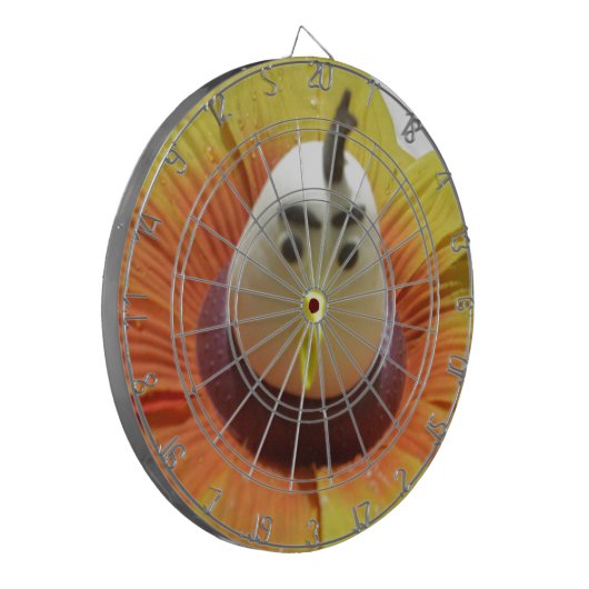 ひまわりアートの彫刻された鳥プリント ダーツボード (正面左)