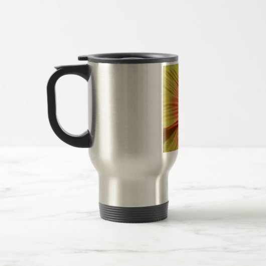 ひまわりアートの彫刻された鳥プリント トラベルマグ (左)