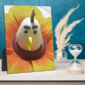 ひまわりアートの彫刻された鳥プリント フォトプラーク (側面)