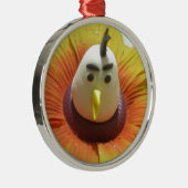 ひまわりアートの彫刻された鳥プリント メタルオーナメント (右)