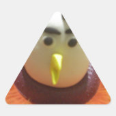 ひまわりアートの彫刻された鳥プリント 三角形シール (正面)