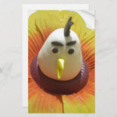 ひまわりアートの彫刻された鳥プリント 便箋 (正面/裏面)