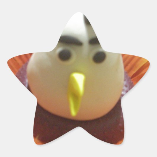 ひまわりアートの彫刻された鳥プリント 星シール (正面)