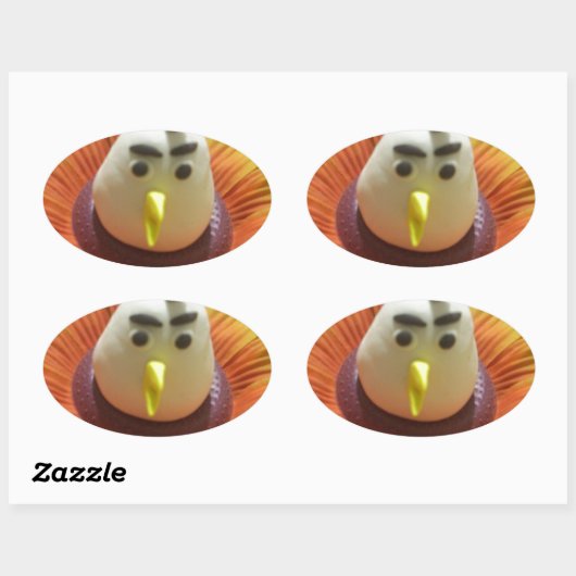 ひまわりアートの彫刻された鳥プリント 楕円形シール (シート)