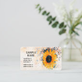 ひまわりアートカスタム水彩黄色と白 名刺 (スタンド正面)