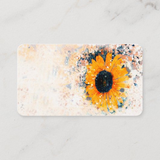 ひまわりアートカスタム水彩黄色と白 名刺 (裏面)