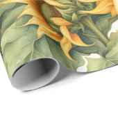 ひまわりアートパターンデザイン ラッピングペーパー (ロールコーナー)