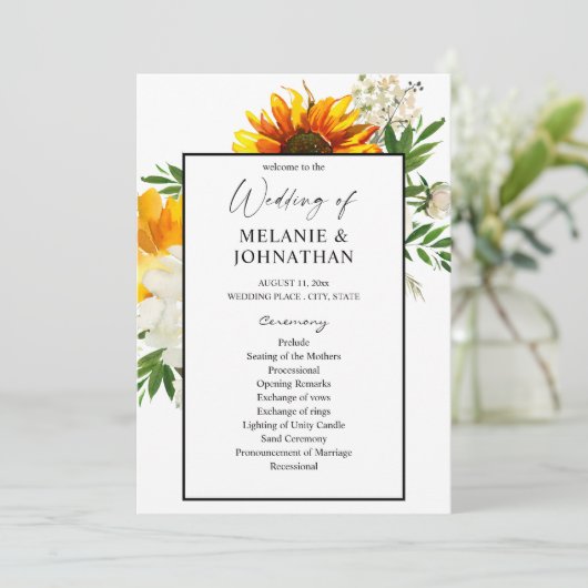 ひまわりアートフローラ式結婚プログラム2 招待状 (スタンド正面)